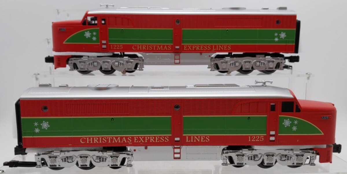 MTH 30-21253-1 O Gauge Christmas Alco PA AA Diesel Engine Set #1225 with PS3 EX/Box