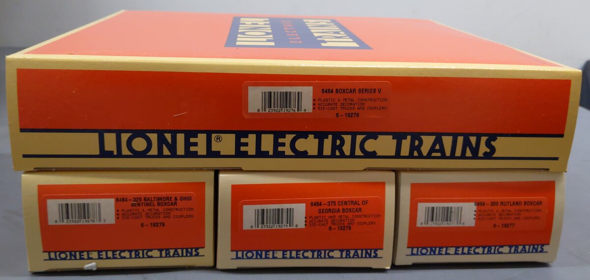 Lionel 6-19276 O Gauge 6464 Boxcar Series V (Set of 3) EX/Box
