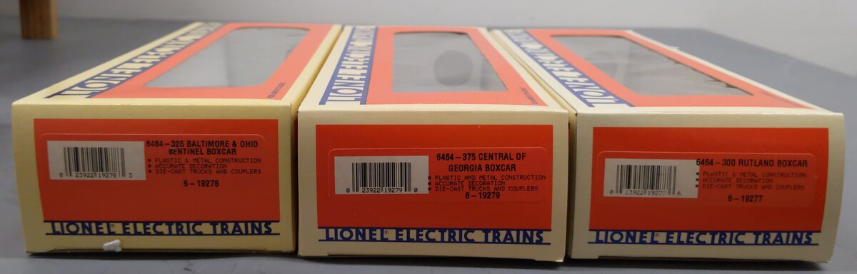 Lionel 6-19276 O Gauge 6464 Boxcar Series V (Set of 3) EX/Box