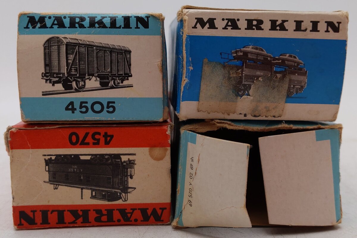 Marklin HO Scale German Federal Railway Assorted Freight Cars [4] VG/Box