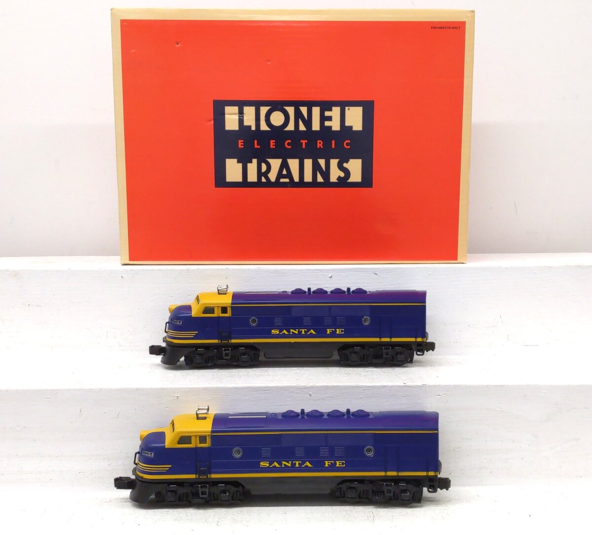 Lionel 6-18117 O Gauge Santa Fe Blue/Yellow F3 AA Diesel Set VG/Box