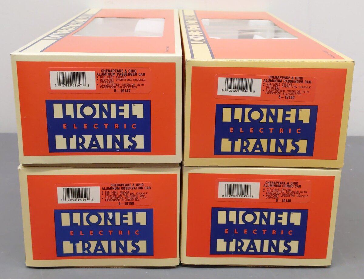 Lionel 6-19153 Chesapeake & Ohio Aluminum 4-Car Passenger Set EX/Box