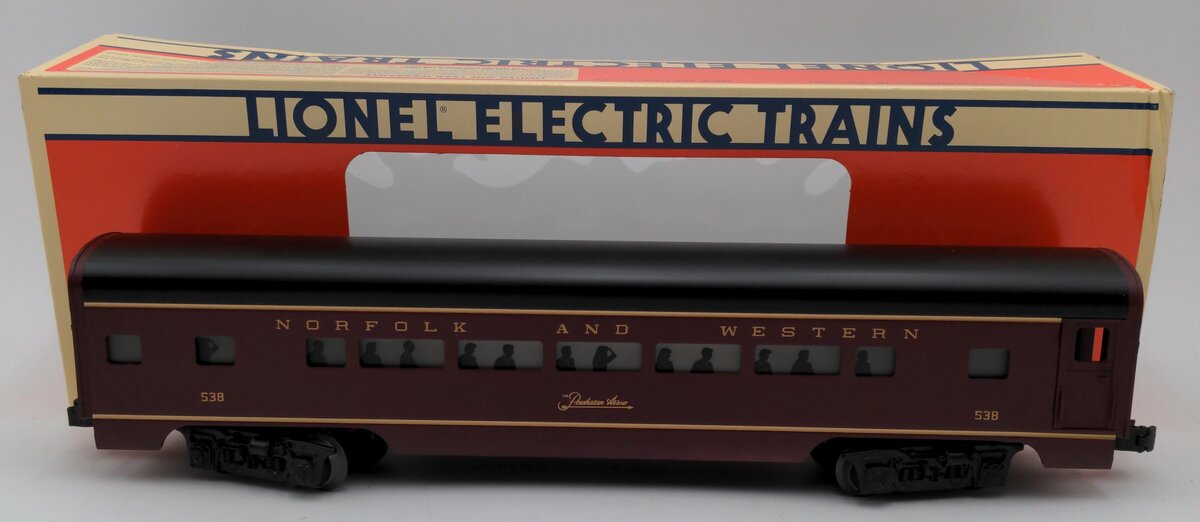Lionel 6-19142 O Gauge Norfolk & Western Aluminum Passenger Car #538 EX/Box