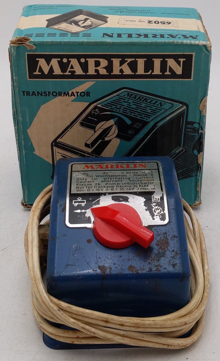 Marklin 6502 HO Scale 110 Volt Transformer VG/Box