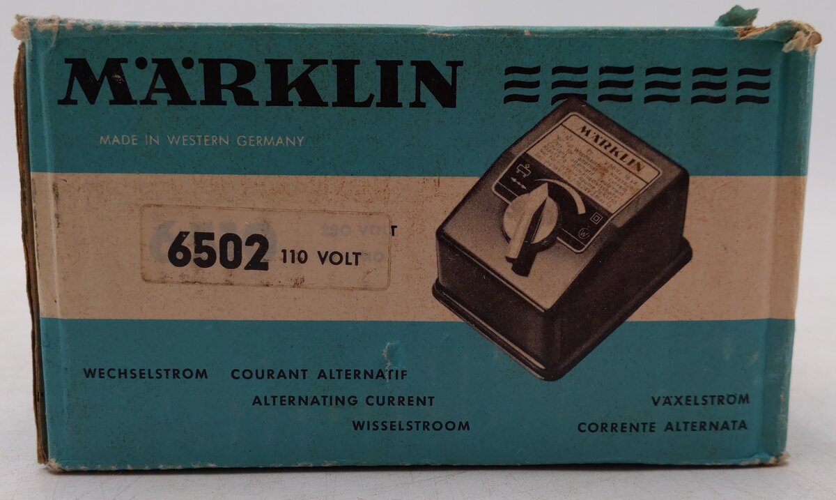 Marklin 6502 HO Scale 110 Volt Transformer VG/Box