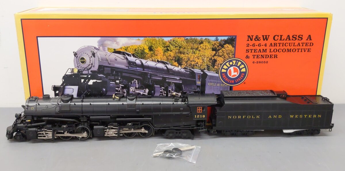 Lionel 6-28052 O Gauge N&W Class A Articulated 2-6-6-4 Steam Loco & Tender #1218 EX/Box