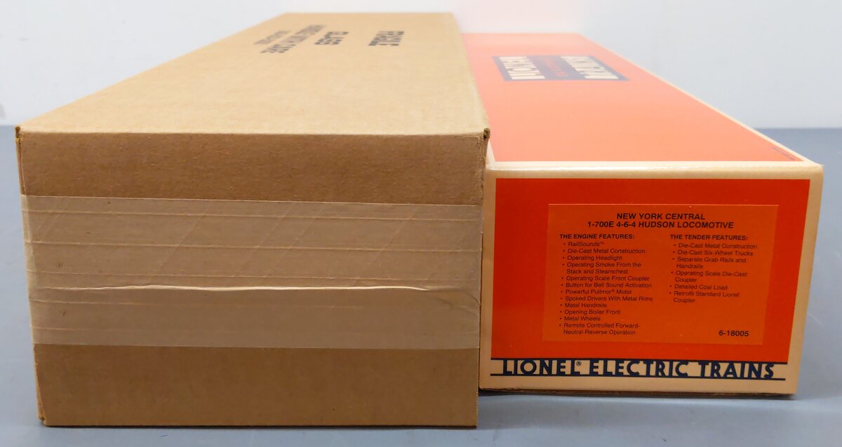Lionel 6-18005 O NYC 4-6-4 700E Hudson Steam & Tender #5340 w/ Display Case EX/Box