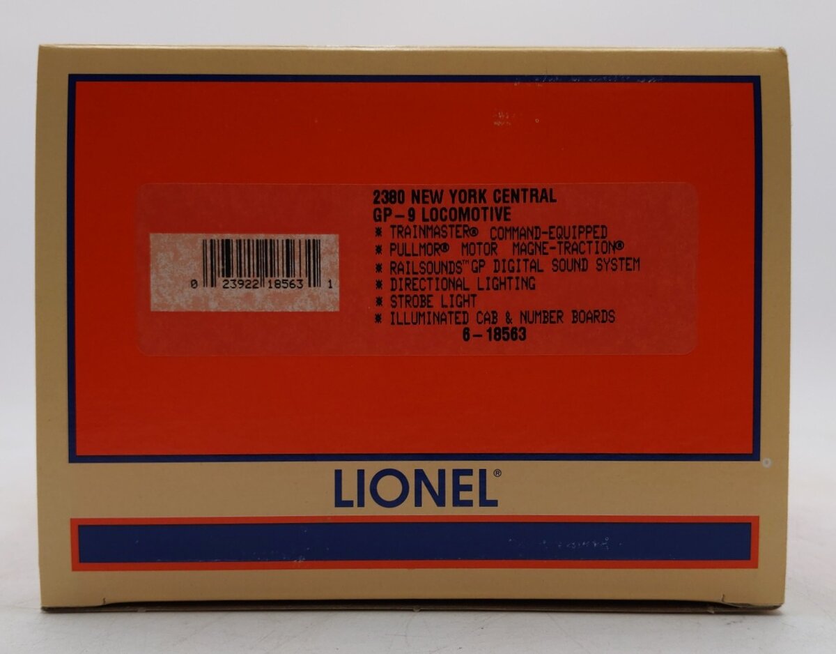 Lionel 6-18563 O Gauge New York Central GP-9 Diesel Locomotive #2380 EX/Box