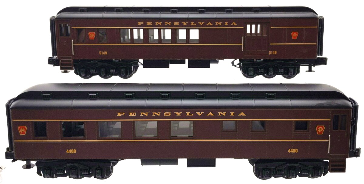 MTH 30-6251 O Pennsylvania RailKing O-27 Madison Combo/Diner Set (Set of 2) EX/Box