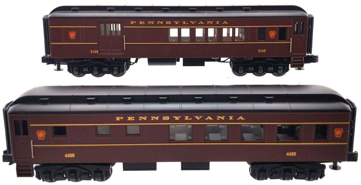 MTH 30-6251 O Pennsylvania RailKing O-27 Madison Combo/Diner Set (Set of 2) EX/Box