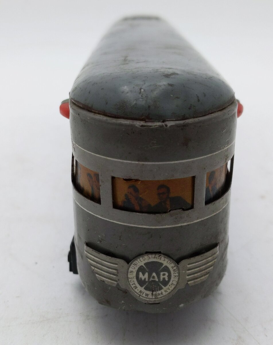 Marx 234 Vintage O New York Central Gray Metal Coach Passenger Car VG