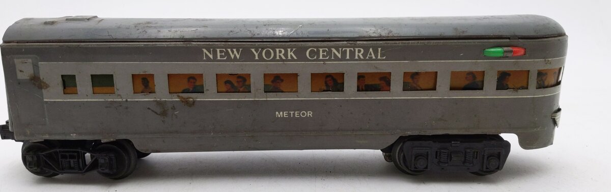 Marx 234 Vintage O New York Central Gray Metal Coach Passenger Car VG