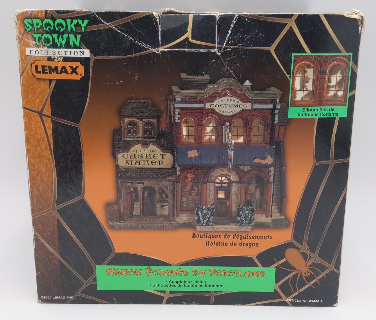 Lemax 05468A 2002 Spooky Town Dragon's Breath Costume Shop VG/Box