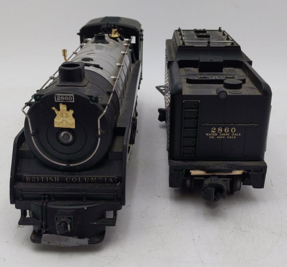 MTH 30-1169-0 O 4-6-4 Royal Hudson Steam Engine & Tender w/Loco Sound #2860 VG