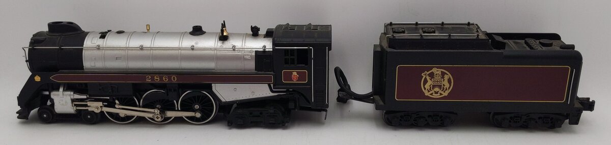 MTH 30-1169-0 O 4-6-4 Royal Hudson Steam Engine & Tender w/Loco Sound #2860 VG