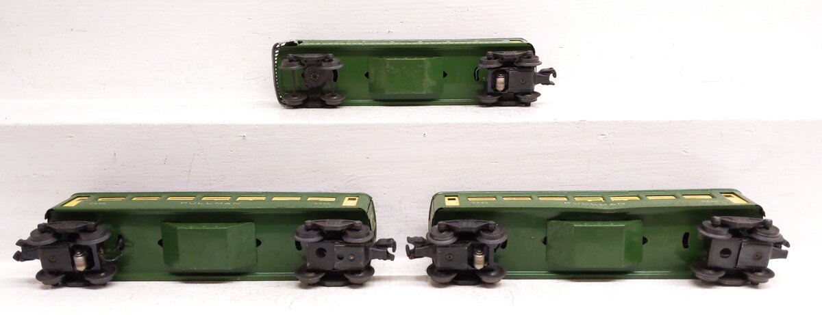 Lionel 2640S Vintage O Prewar Green/Cream Pullman Passenger Set: 2640 2640 2641 VG