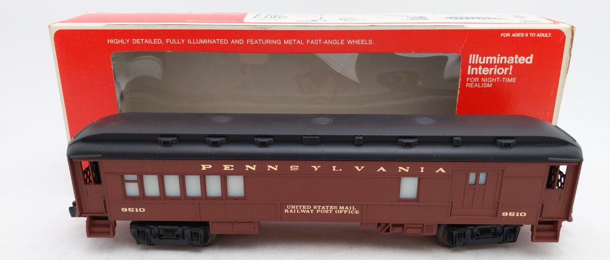 Lionel 6-9510 O27 Pennsylvania Mail Combo Baggage/Passenger Car VG/Box