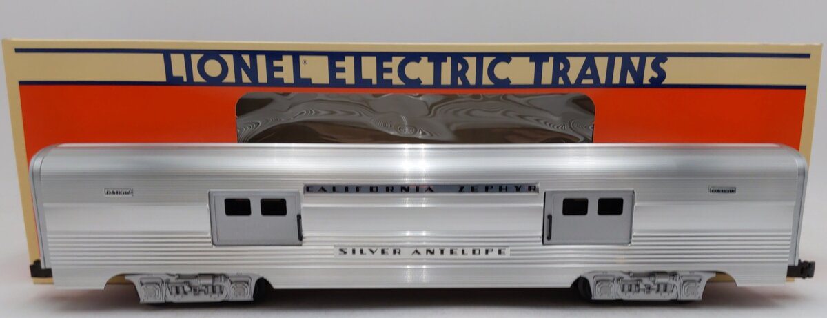 Lionel 6-19122 O Gauge California Zephyr "Silver Antelope" Aluminum Baggage Car EX/Box