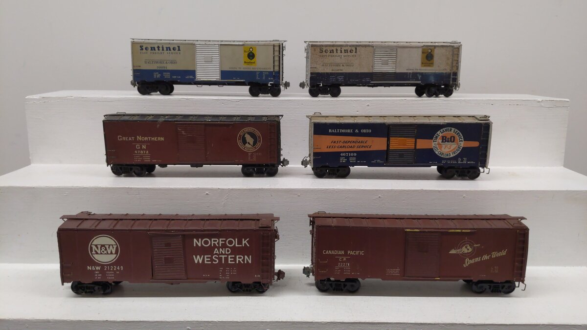 Generic Assorted O Scale Boxcars (2-Rail) [6] VG