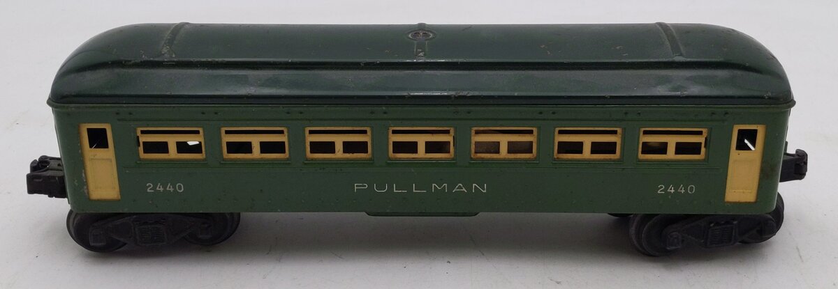 Lionel 2440 Vintage O Lionel Lines Illuminated Green Tinplate Pullman Car VG
