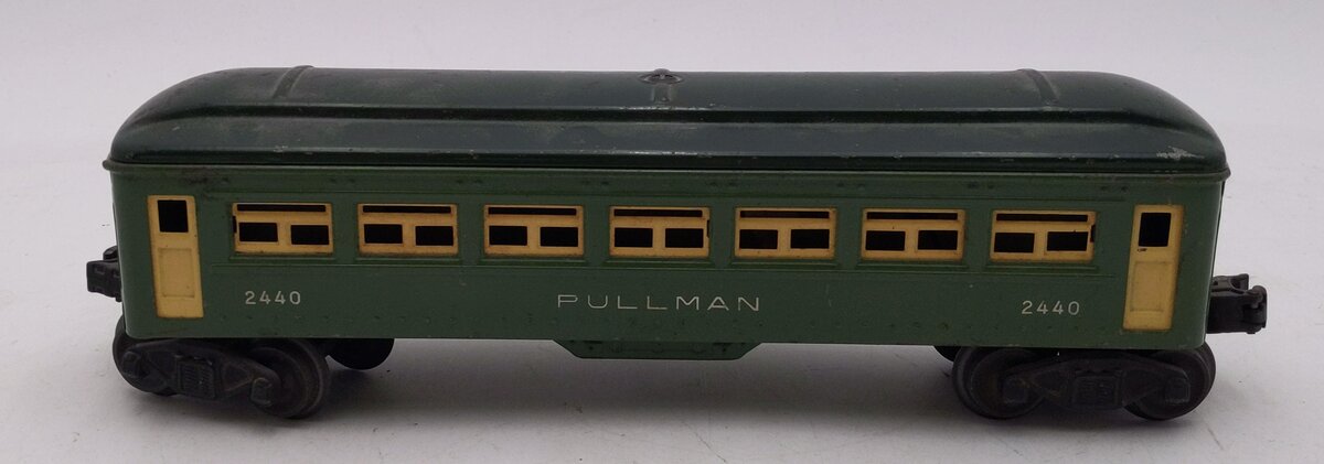 Lionel 2440 Vintage O Lionel Lines Illuminated Green Tinplate Pullman Car VG