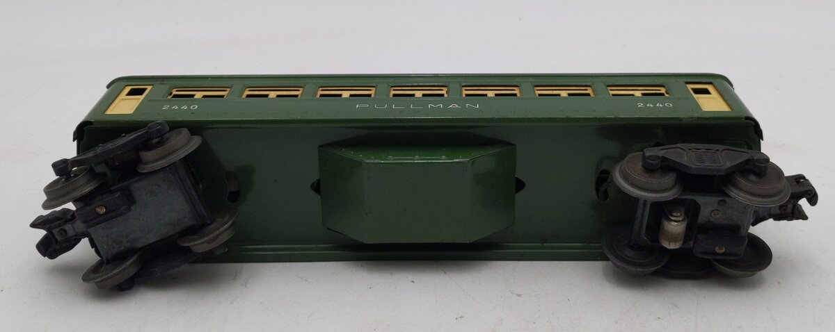 Lionel 2440 Vintage O Lionel Lines Illuminated Green Tinplate Pullman Car VG