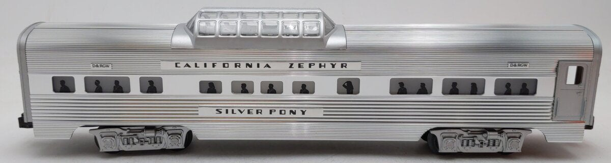 Lionel 6-19126 O Gauge California Zephyr "Silver Pony" Aluminum Vista Dome Car EX/Box