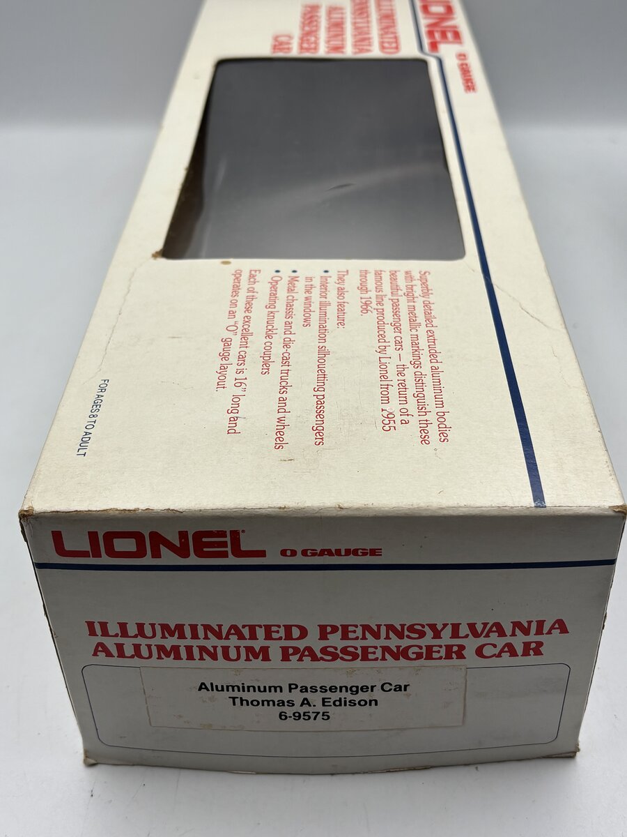 Lionel 6-9575 O Gauge Pennsylvania "Thomas A. Edison" Aluminum Passenger Car EX/Box
