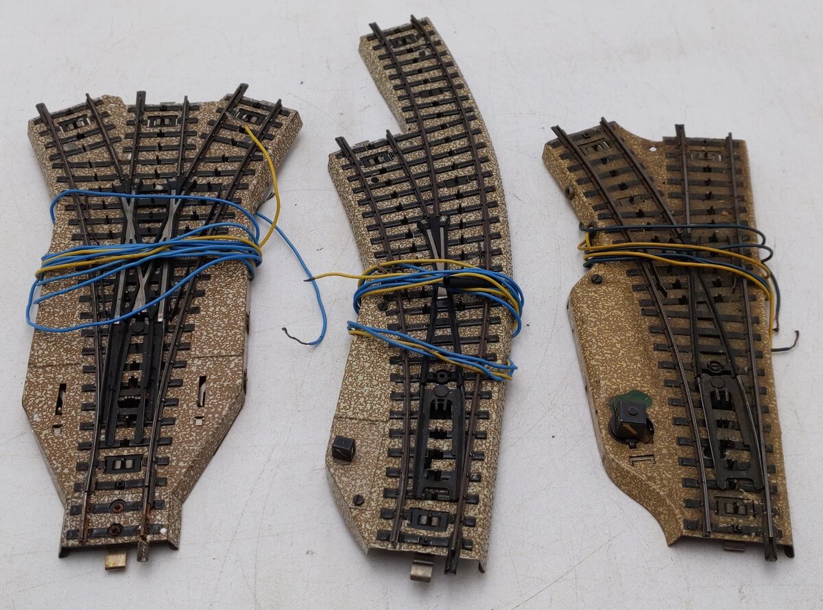 Marklin HO Scale Assorted M Turnabout Track Sections [3] VG