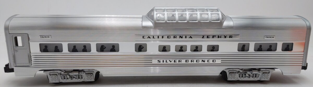 Lionel 6-19123 O Gauge California Zephyr "Silver Bronco" Aluminum Vista Dome Car EX/Box