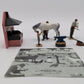 W. Britain 8706 Cast Metal Farm Forge With Horse Forge 2 Men 1 Boy and Anvil Set EX/Box