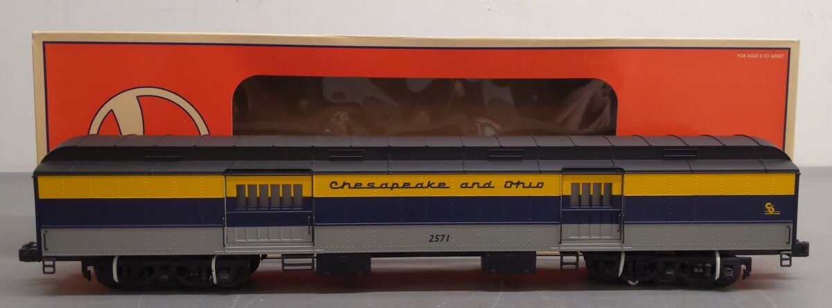 Lionel 6-19088 O Chesapeake & Ohio Heavyweight Baggage Car #2571 EX/Box