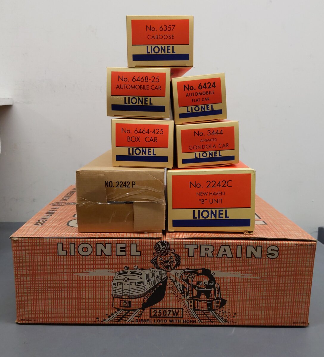 Lionel 2507W O 2242P/C NH AB Super Diesel Freight Set 3444,6464-425,6424,6468-25 NIB