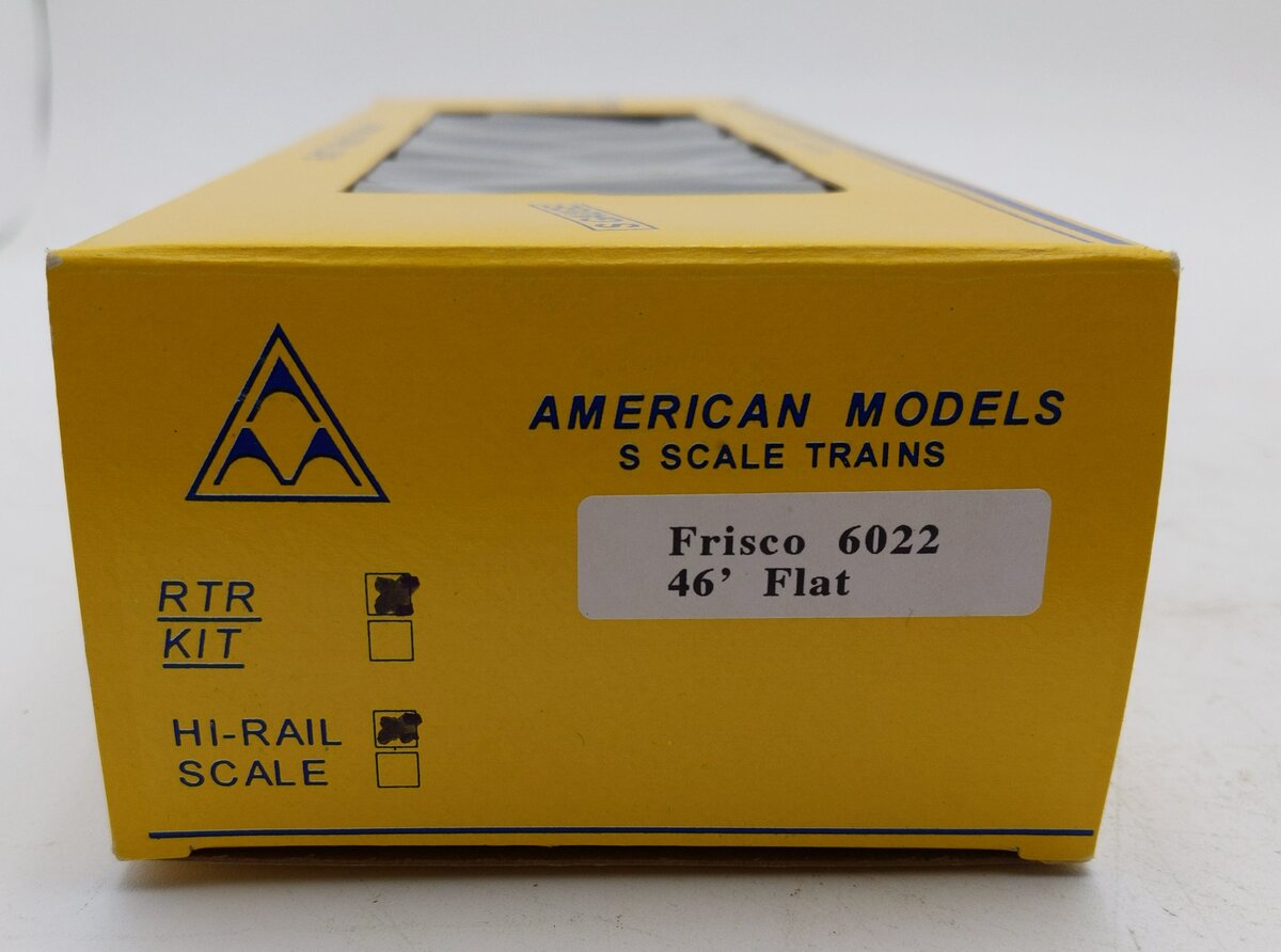 American Models 6022 S Scale Frisco Flatcar w/Stakes EX/Box
