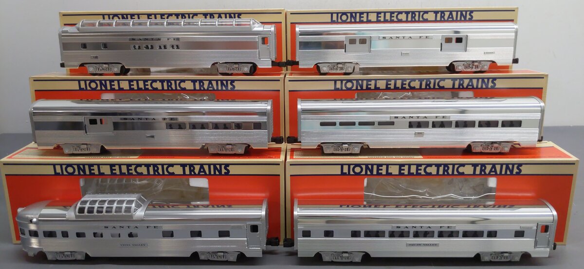 Lionel 6-19113 O Gauge Santa Fe 'Super Chief' Aluminum Passenger Car Set EX/Box