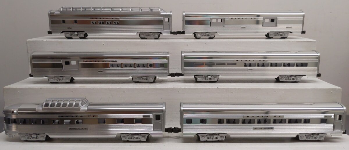 Lionel 6-19113 O Gauge Santa Fe 'Super Chief' Aluminum Passenger Car Set EX/Box