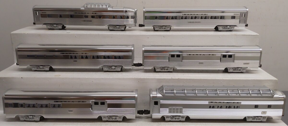 Lionel 6-19113 O Gauge Santa Fe 'Super Chief' Aluminum Passenger Car Set EX/Box