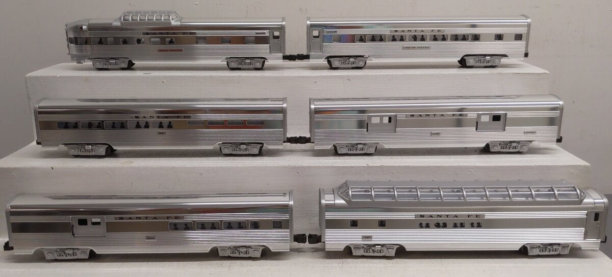 Lionel 6-19113 O Gauge Santa Fe 'Super Chief' Aluminum Passenger Car Set EX/Box
