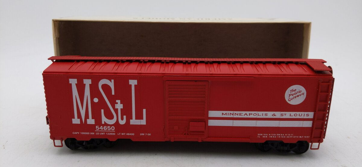 American Models 1133 S Scale (Hi-Rail) M&StL 40' Box Car #54650 LN/Box