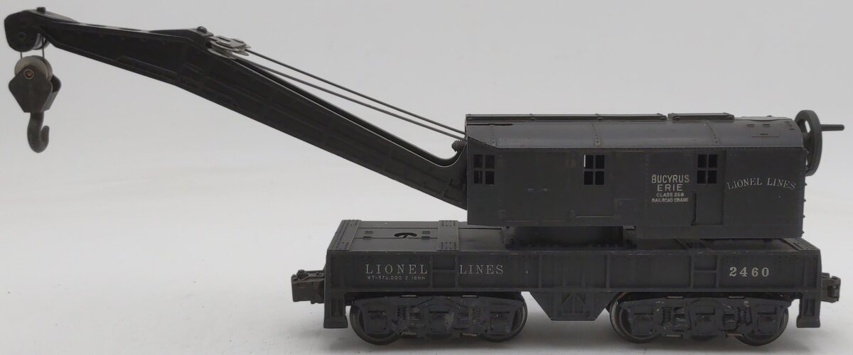 Lionel 2460 Vintage O Lionel Lines Bucyrus Erie Crane Car w/6 Wheel Trucks VG