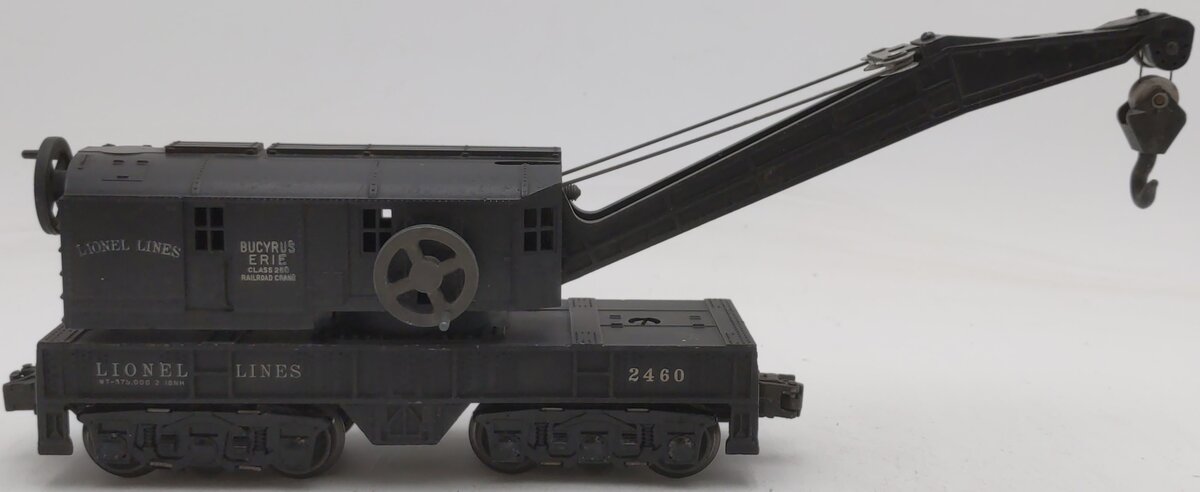 Lionel 2460 Vintage O Lionel Lines Bucyrus Erie Crane Car w/6 Wheel Trucks VG