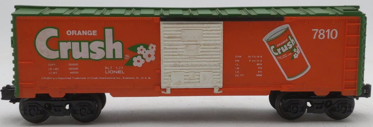 Lionel 6-7810 O Gauge Orange Crush Boxcar VG