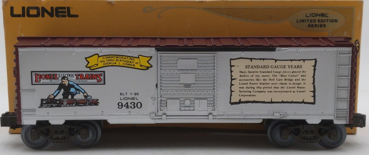 Lionel 6-9430 O Gauge Joshua Lionel Cowen The Standard Gauge Years Boxcar LN/Box