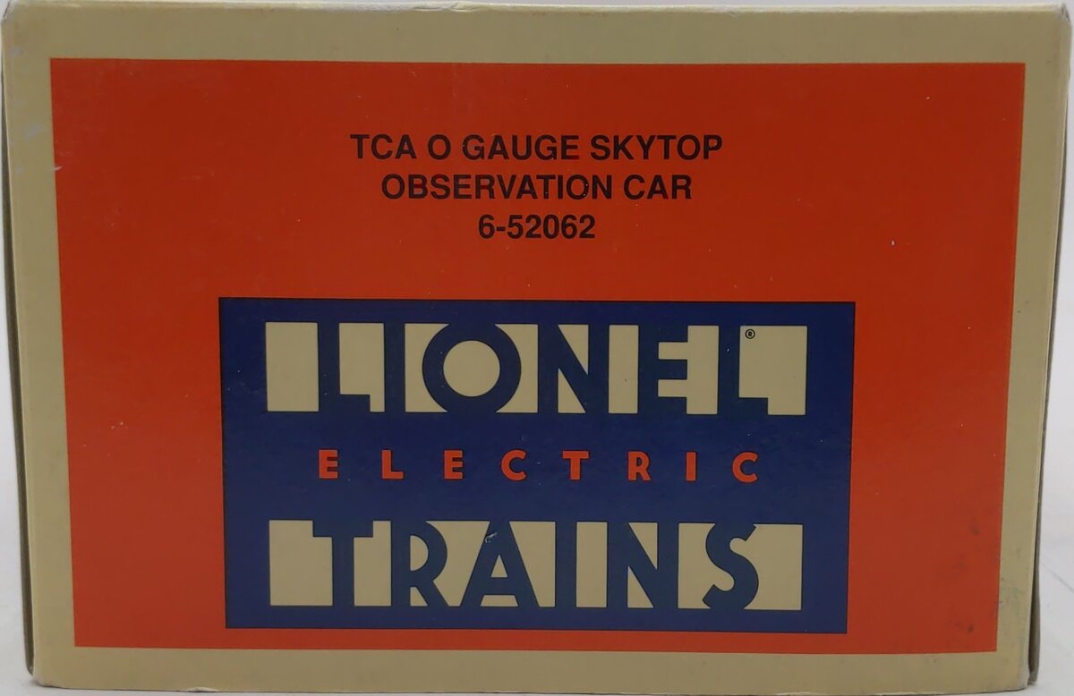 Lionel 6-52062 O Gauge TCA "City of Seattle" Skytop Observation Passenger Car EX/Box