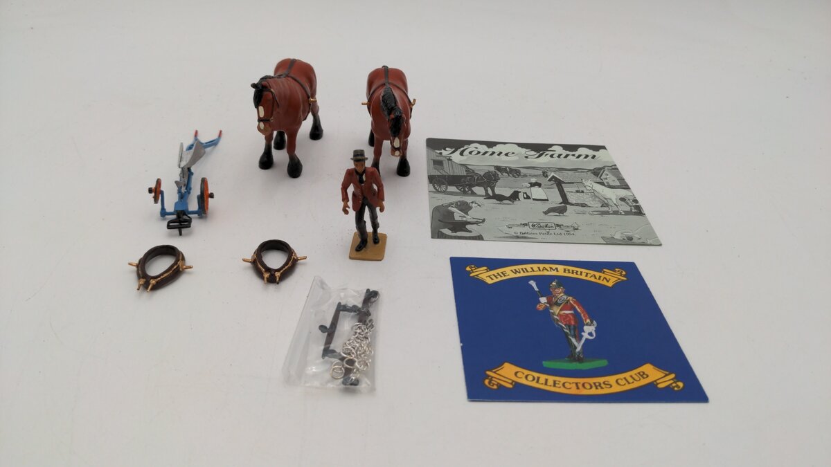 W. Britain 8704 Petite Ltd Home Farm Plough Set EX/Box