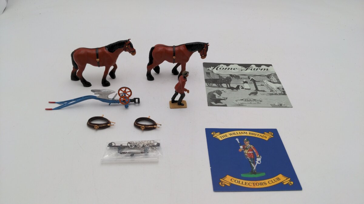 W. Britain 8704 Petite Ltd Home Farm Plough Set EX/Box