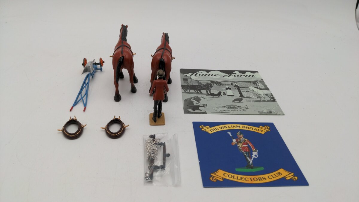W. Britain 8704 Petite Ltd Home Farm Plough Set EX/Box