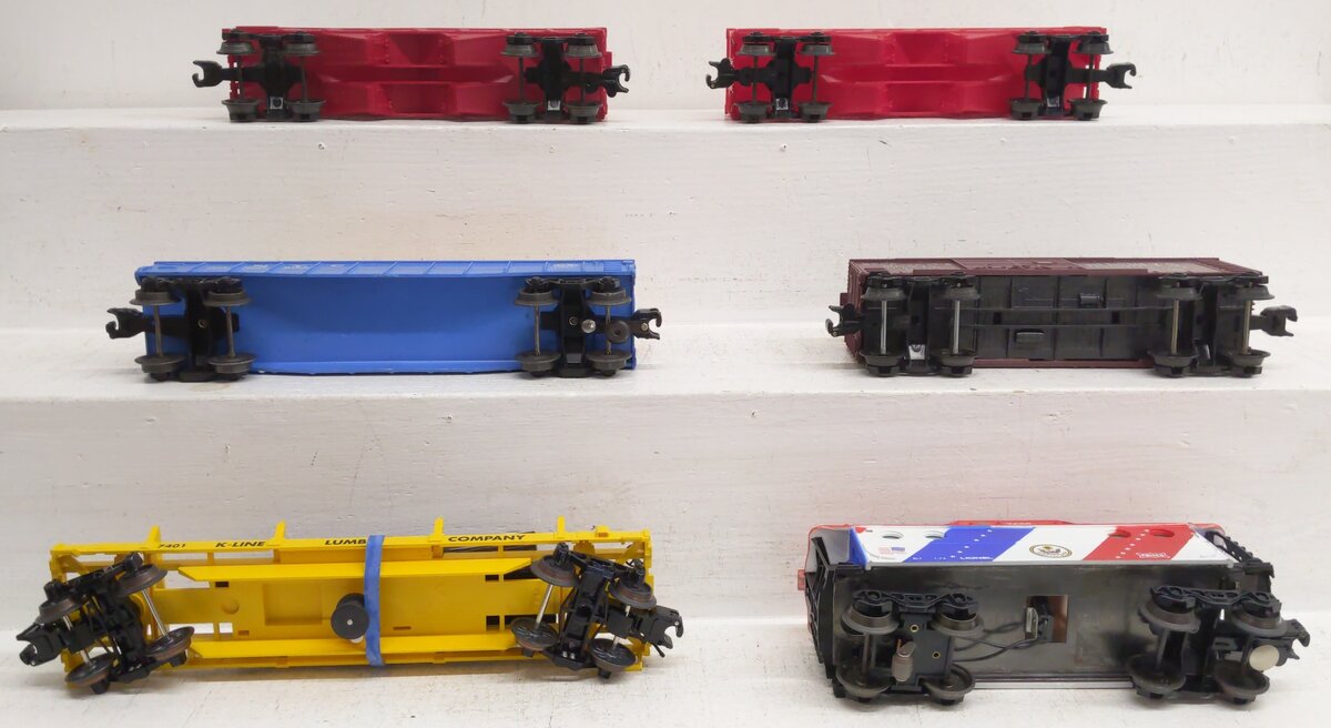 Lionel & K-Line O Gauge Freight Car Assortment: 9013, 6162, 9041, 7600, 7401 [6] EX
