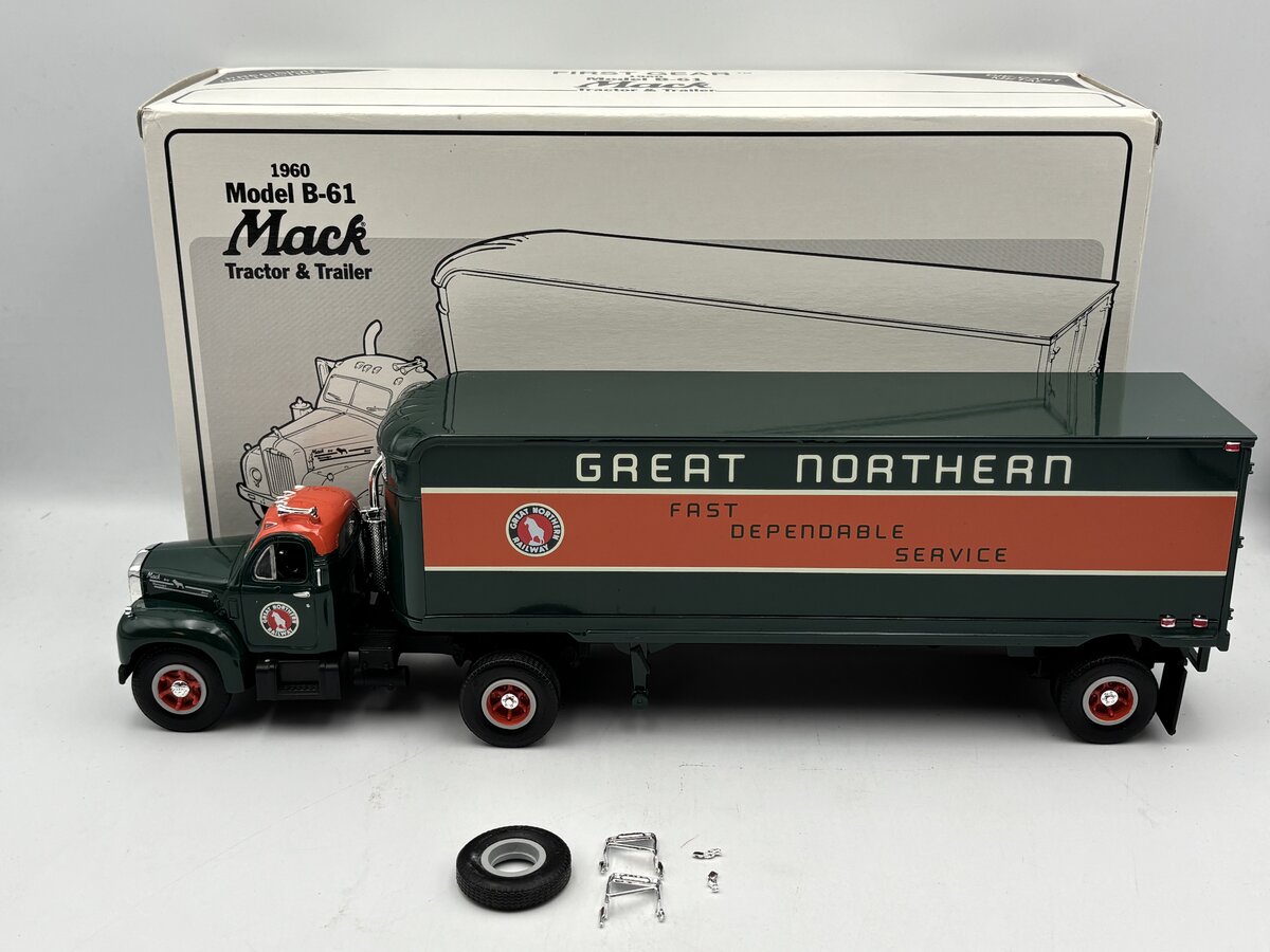 First Gear 19-1318 1:34 1960 Model B-61 Mack Tractor & Trailer Great Northern NIB