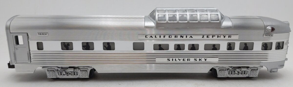 Lionel 6-19127 O California Zephyr "Silver Sky"  Aluminum Vista Observation Car EX/Box
